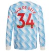 Maillot à Manches Longues Manchester United Donny Van De Beek 34 Extérieur 2021-22 Pour Homme